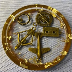 Steampunk resin trinket tray